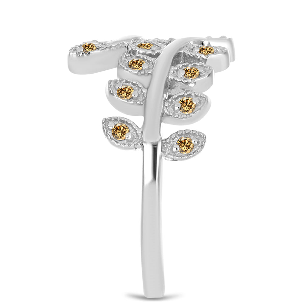 Strieborný Prsteň s so Šampanským Moissanitom 4 