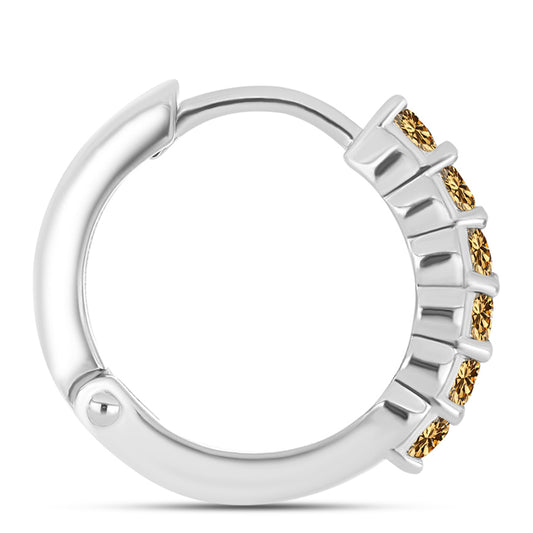 Strieborné Náušnice s so Šampanským Moissanitom