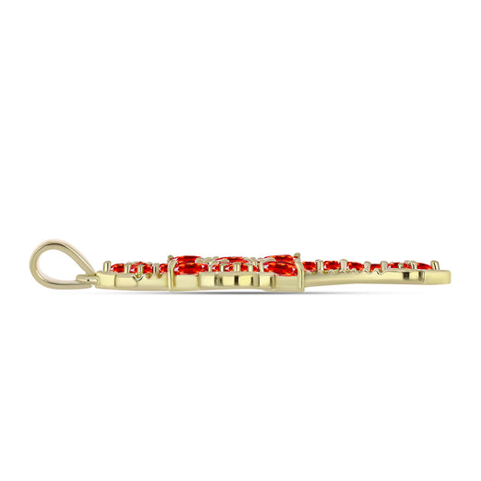 Kríž Pozlátený Strieborný Prívesok s Etiópskym Červeným Opálom z Lega Dembi