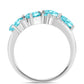 Strieborný Prsteň s Paraiba Kremeňom a Bielym Topásom