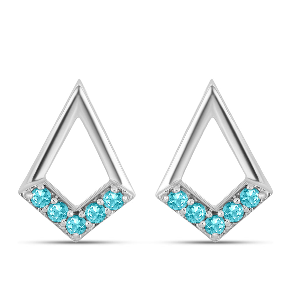 Strieborné Náušnice s Paraiba Kremeňom 1 