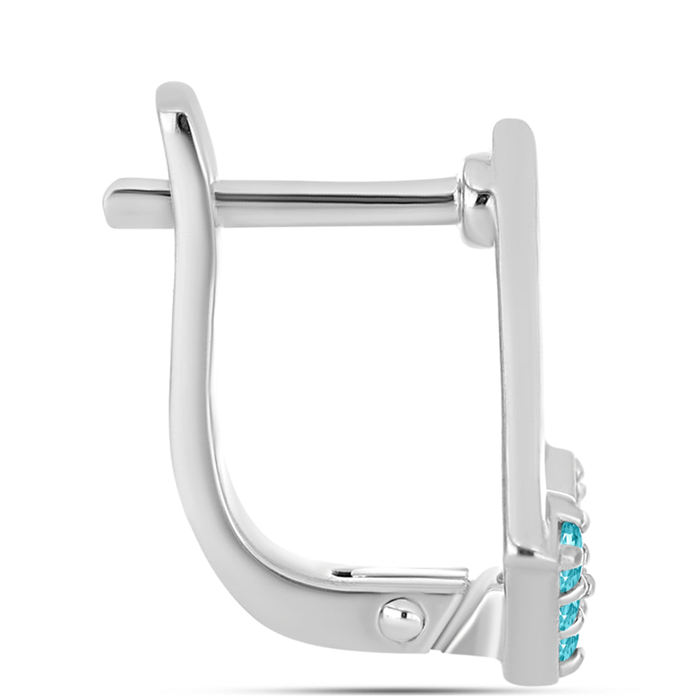 Strieborné Náušnice s Paraiba Kremeňom