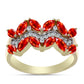 Pozlátený Strieborný Prsteň s Etiópskym Červeným Opálom z Lega Dembi a Bielym Topásom