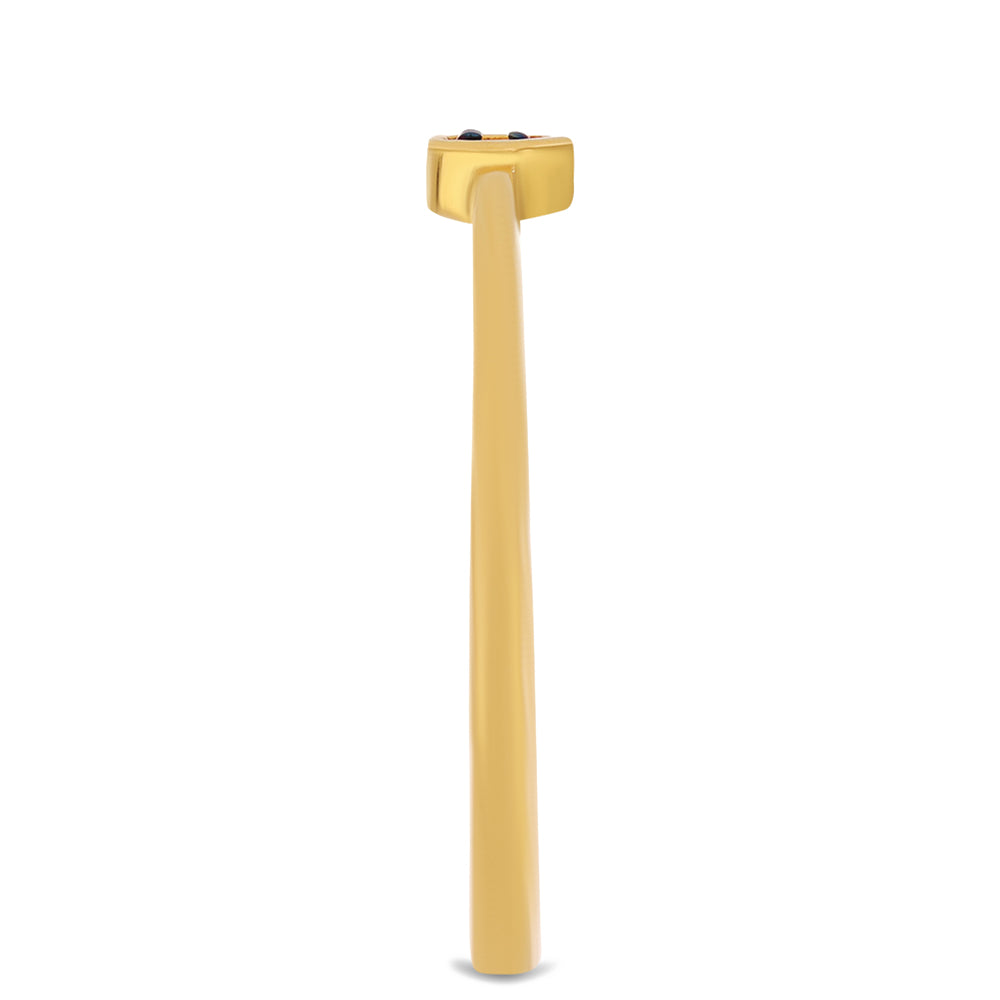 Pozlátený Strieborný Prsteň s Modrým Diamantom 4 