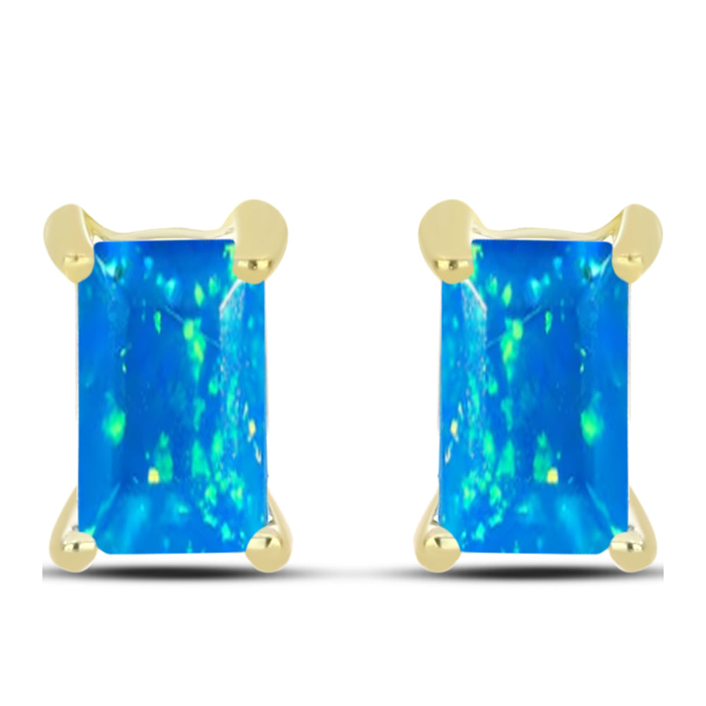 Pozlátené Strieborné Náušnice s Etiópskym Paradise Opálom 1 