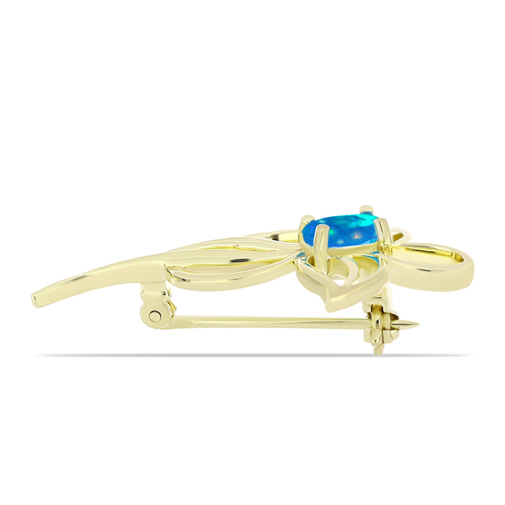 Pozlátený Strieborný Brošňa s Etiópskym Paradise Opálom 2 