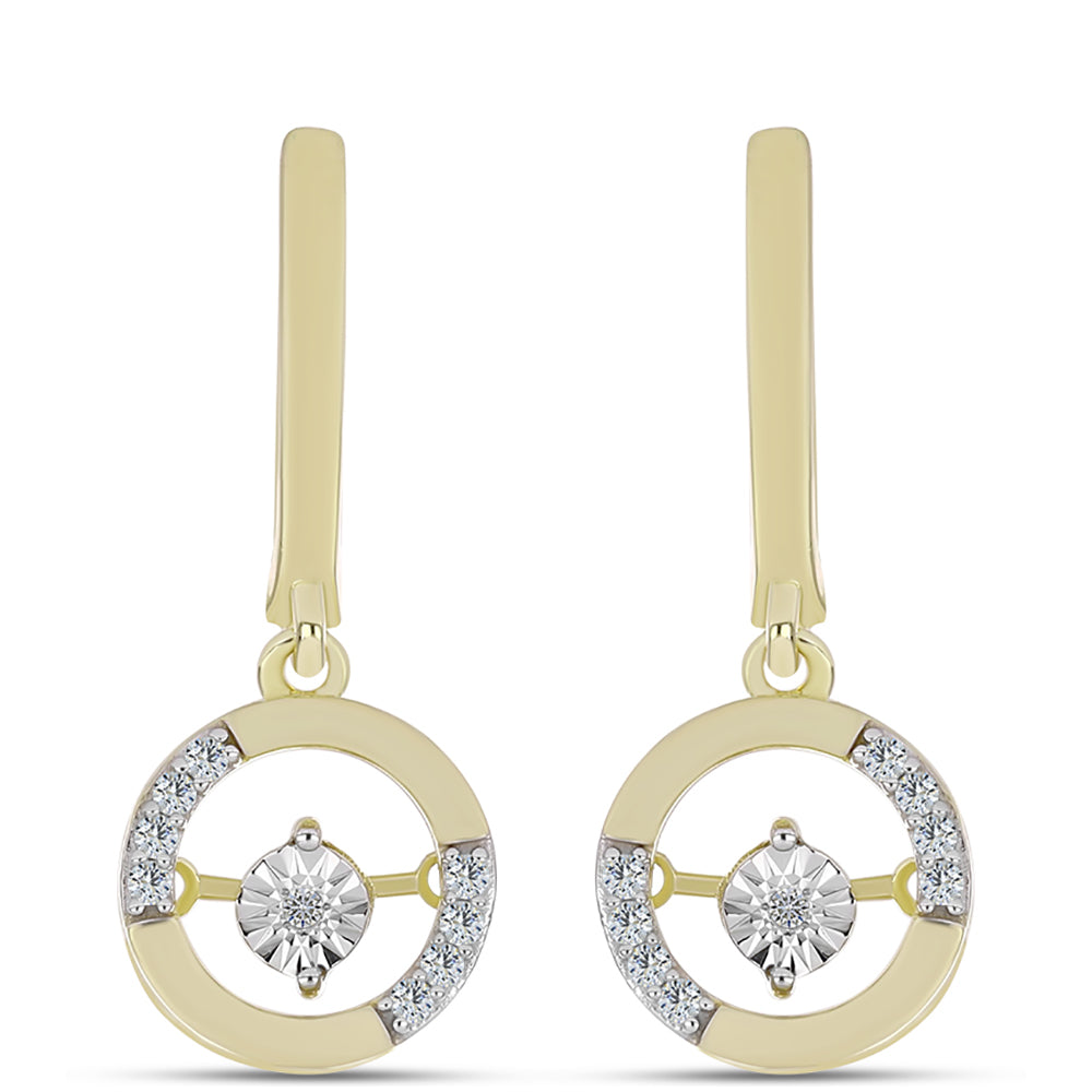 Pozlátené Strieborné Náušnice s Bielym Diamantom a Bielym Topásom