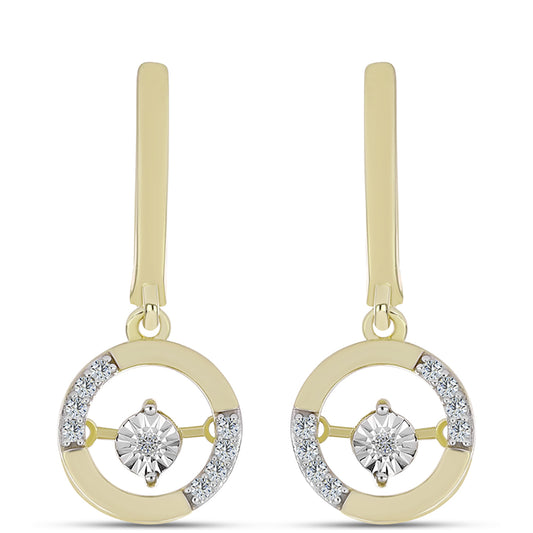 Pozlátené Strieborné Náušnice s Bielym Diamantom a Bielym Topásom