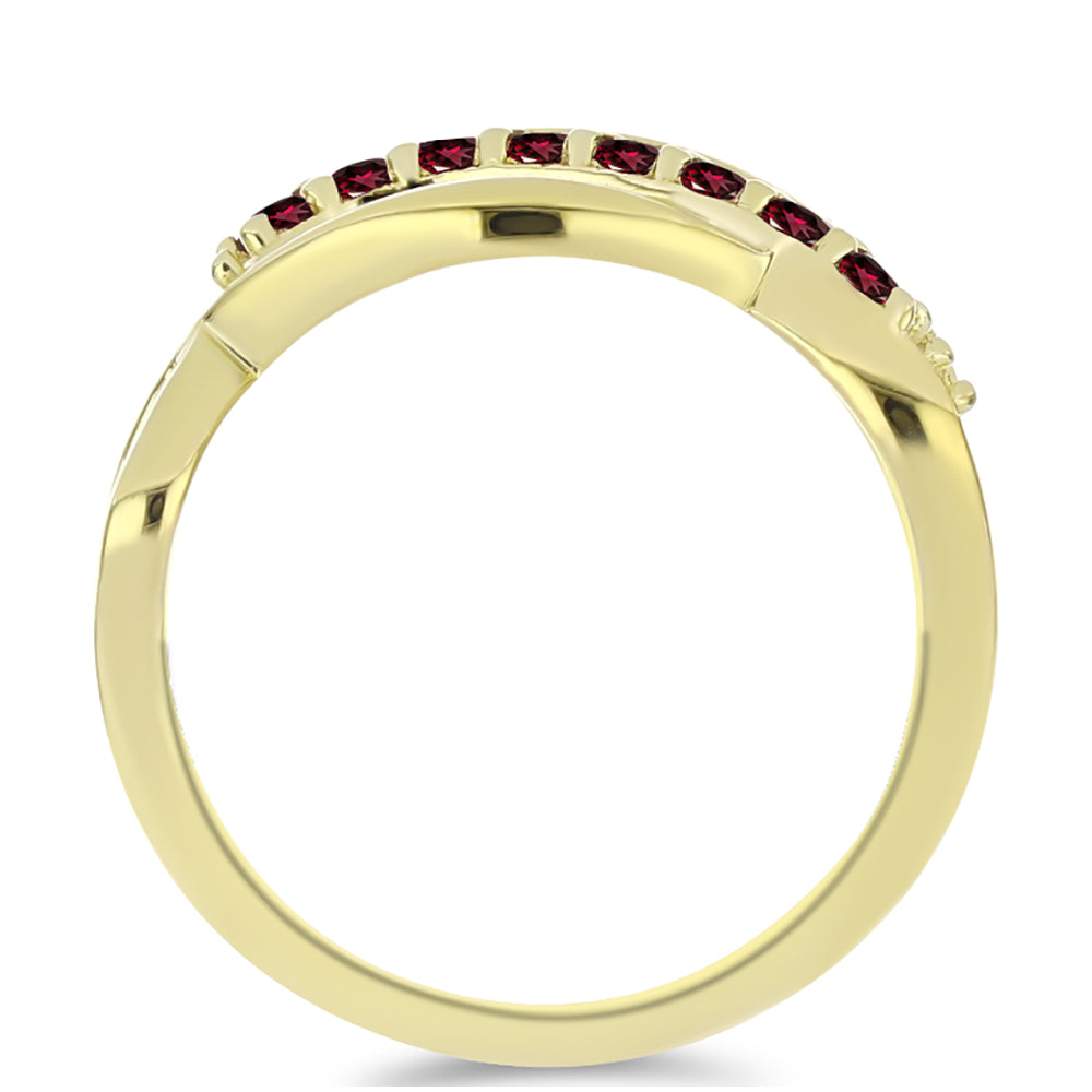 Pozlátený Strieborný Prsteň s Rhodolitovým Granátom 2 