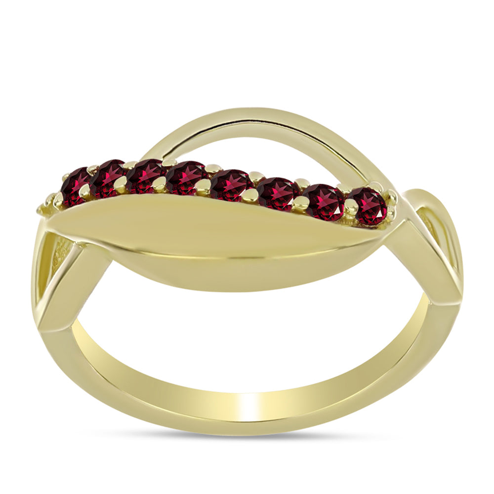 Pozlátený Strieborný Prsteň s Rhodolitovým Granátom 3 