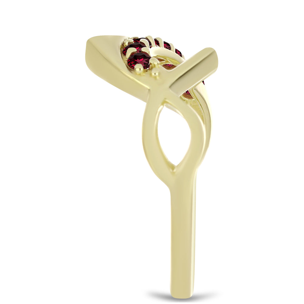 Pozlátený Strieborný Prsteň s Rhodolitovým Granátom