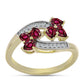 Pozlátený Strieborný Prsteň s Rhodolitovým Granátom a Bielym Topásom