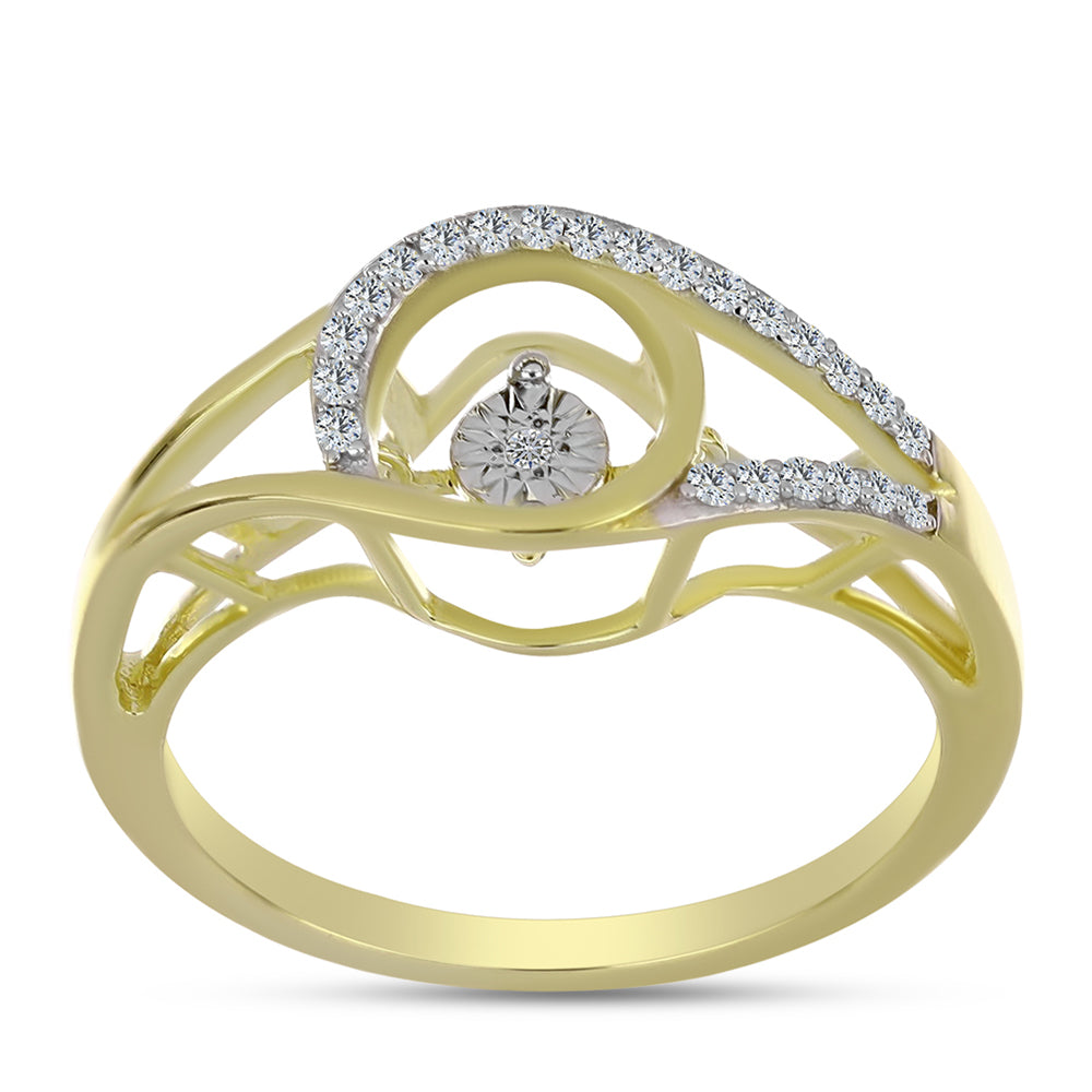 Pozlátený Strieborný Prsteň s Bielym Diamantom a Bielym Topásom 3 