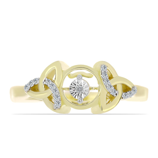 Pozlátený Strieborný Prsteň s Bielym Diamantom a Bielym Topásom