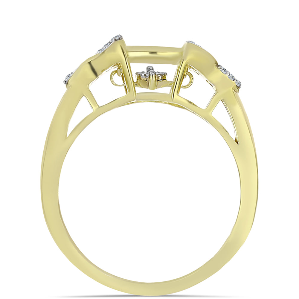 Pozlátený Strieborný Prsteň s Bielym Diamantom a Bielym Topásom 2 