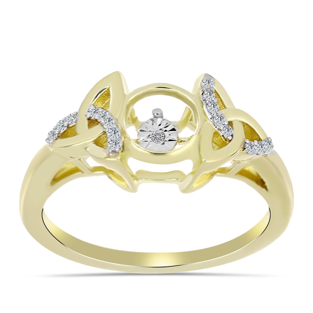 Pozlátený Strieborný Prsteň s Bielym Diamantom a Bielym Topásom 3 