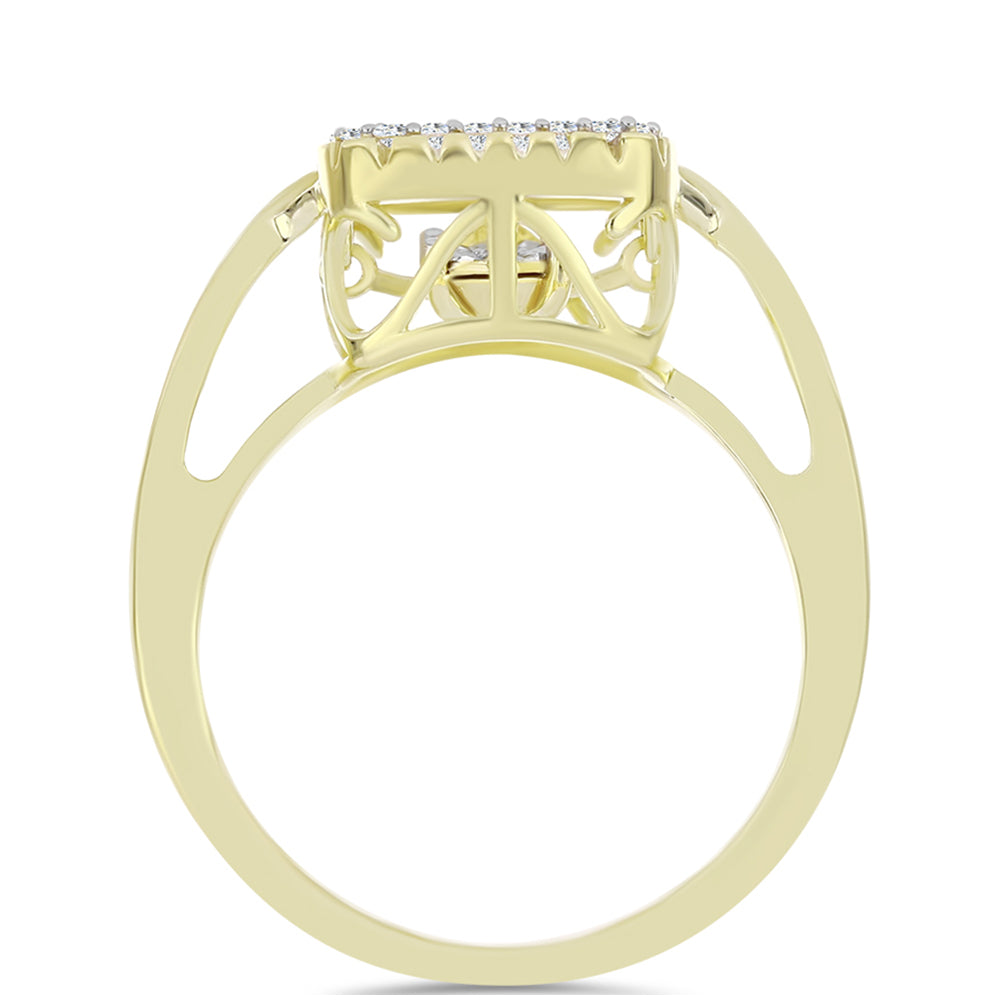 Pozlátený Strieborný Prsteň s Bielym Diamantom a Bielym Topásom 2 