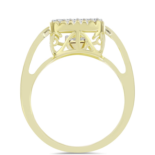 Pozlátený Strieborný Prsteň s Bielym Diamantom a Bielym Topásom