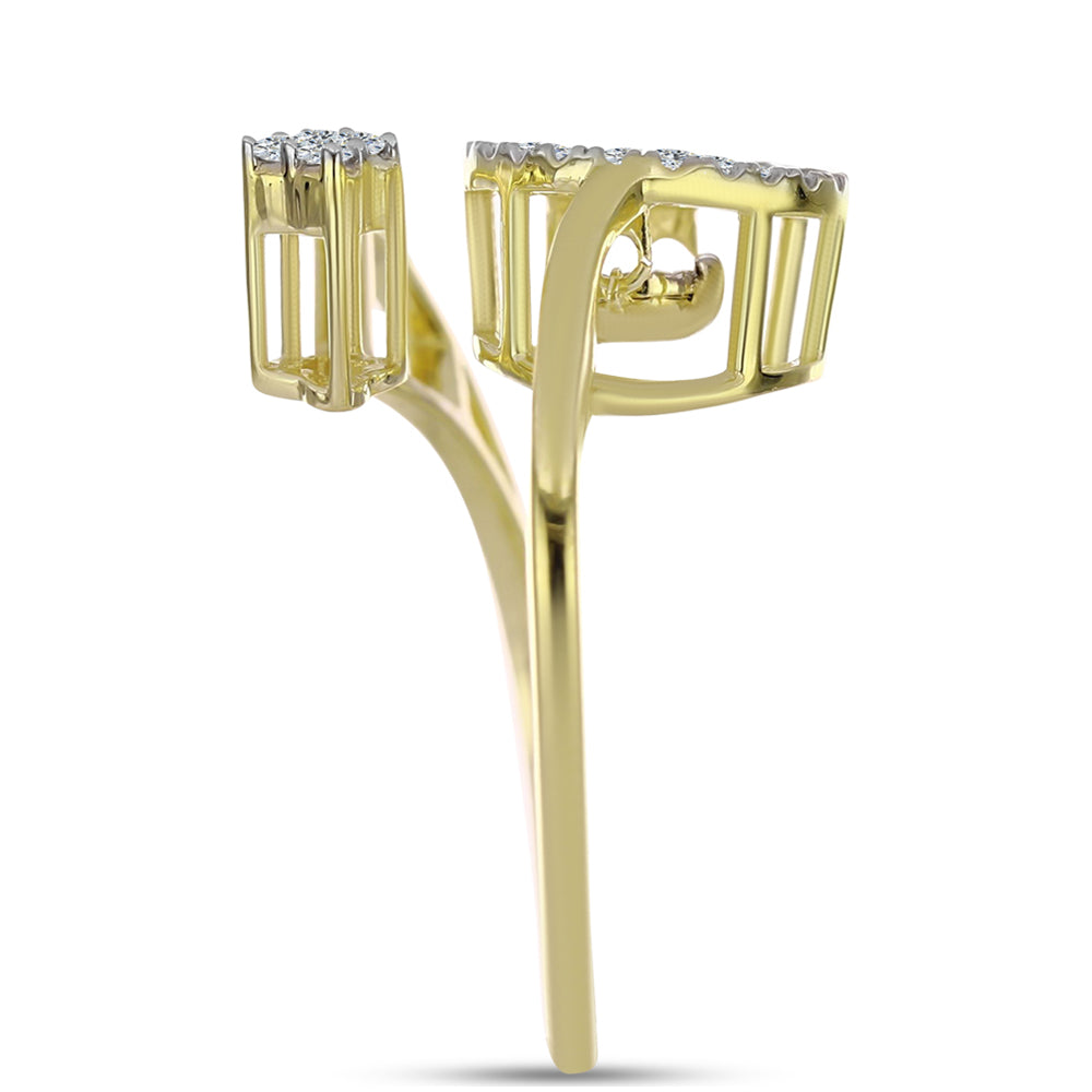 Pozlátený Strieborný Prsteň s Bielym Diamantom a Bielym Topásom 4 