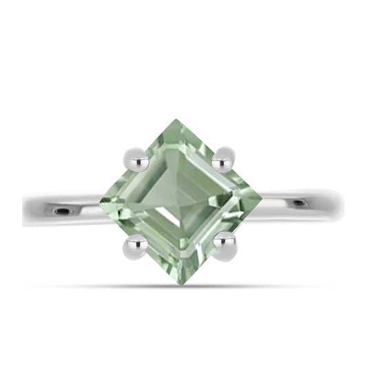 Strieborný Prsteň s so Zeleným Ametystom