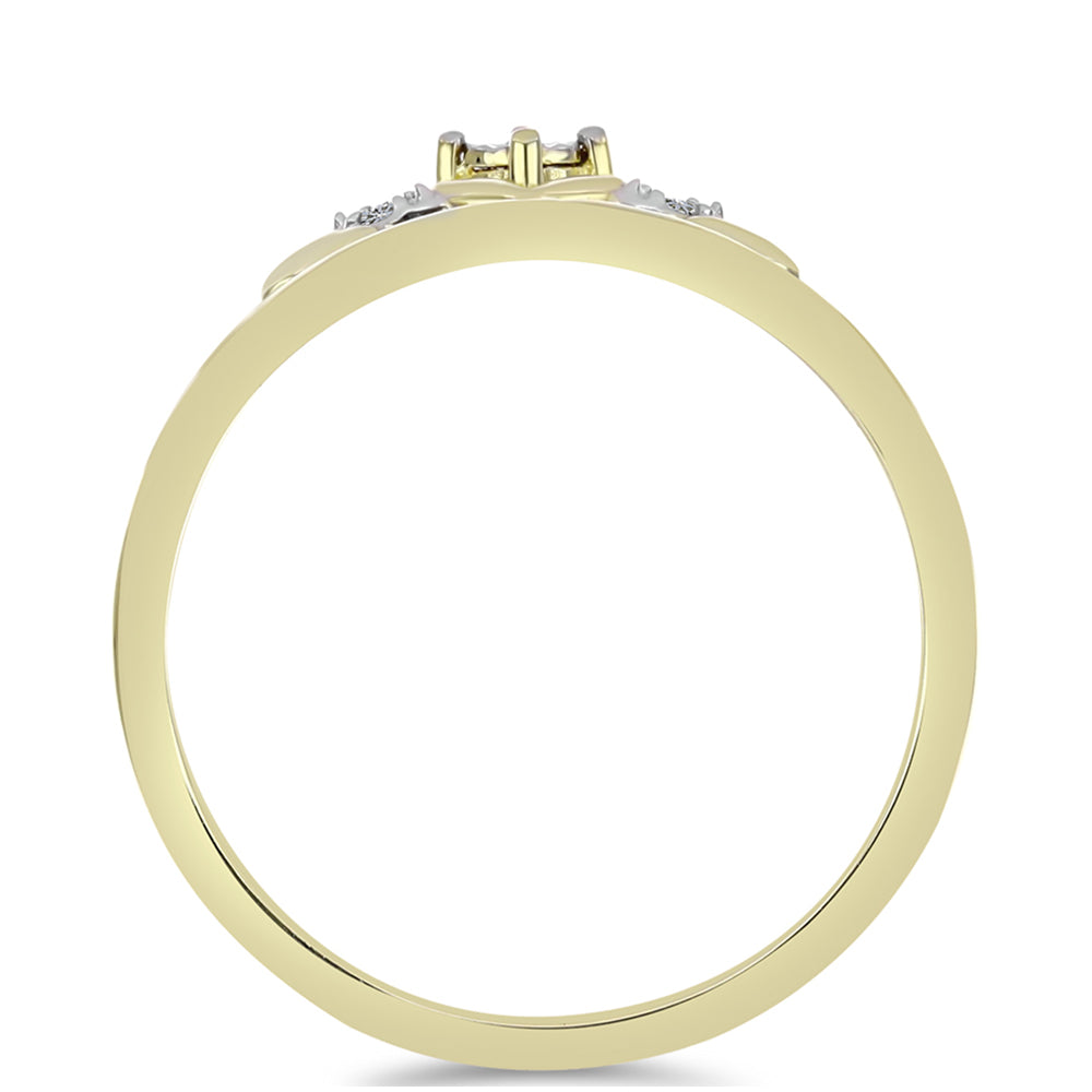 Pozlátený Strieborný Prsteň s Bielym Diamantom 2 