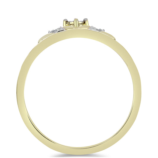 Pozlátený Strieborný Prsteň s Bielym Diamantom