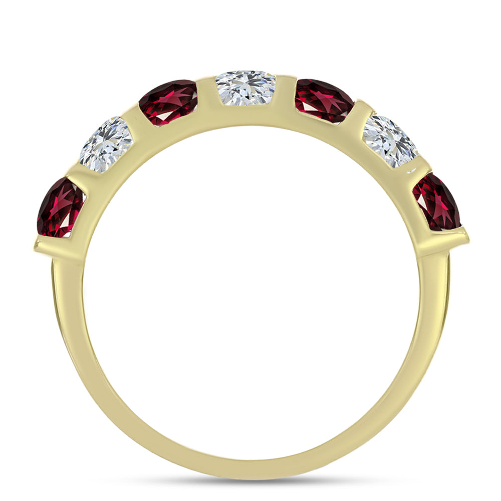 Pozlátený Strieborný Prsteň s Rhodolitovým Granátom a Bielym Topásom 3 