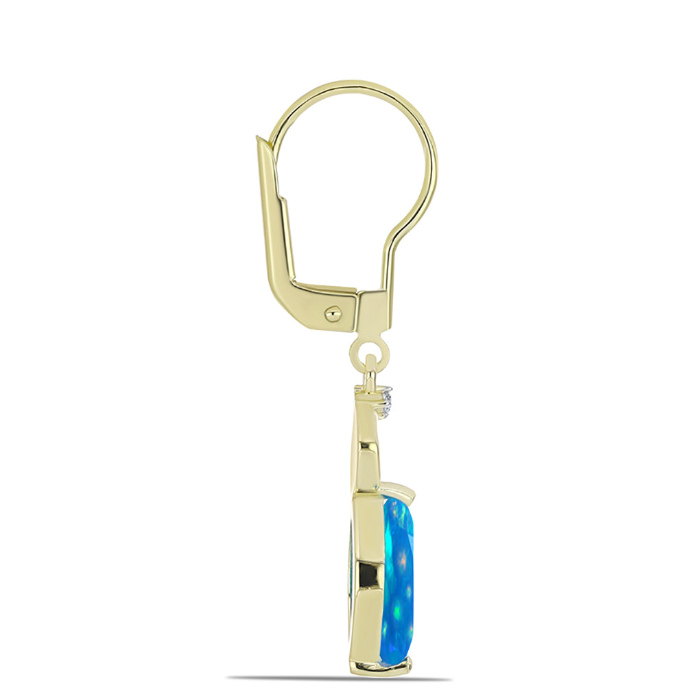 Pozlátené Strieborné Náušnice s Etiópskym Paradise Opálom a Bielym Topásom 2 