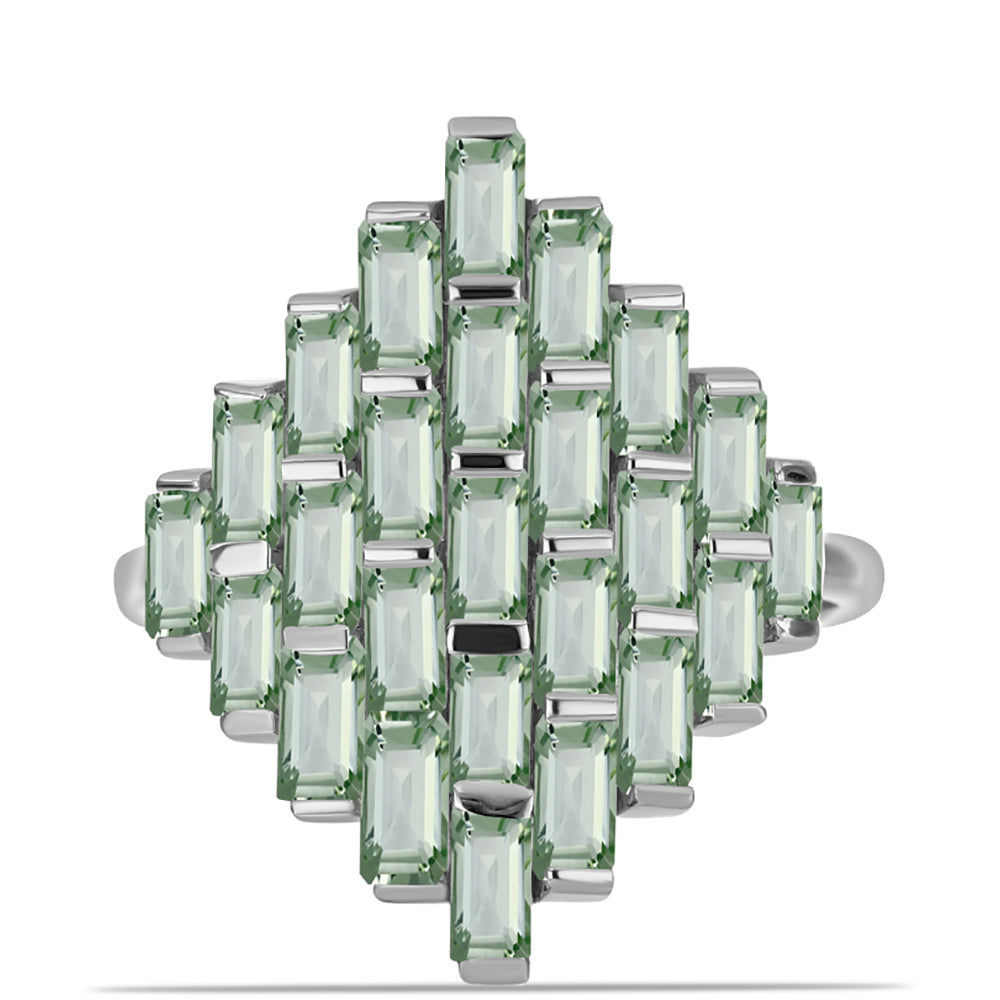 Strieborný Prsteň s so Zeleným Ametystom