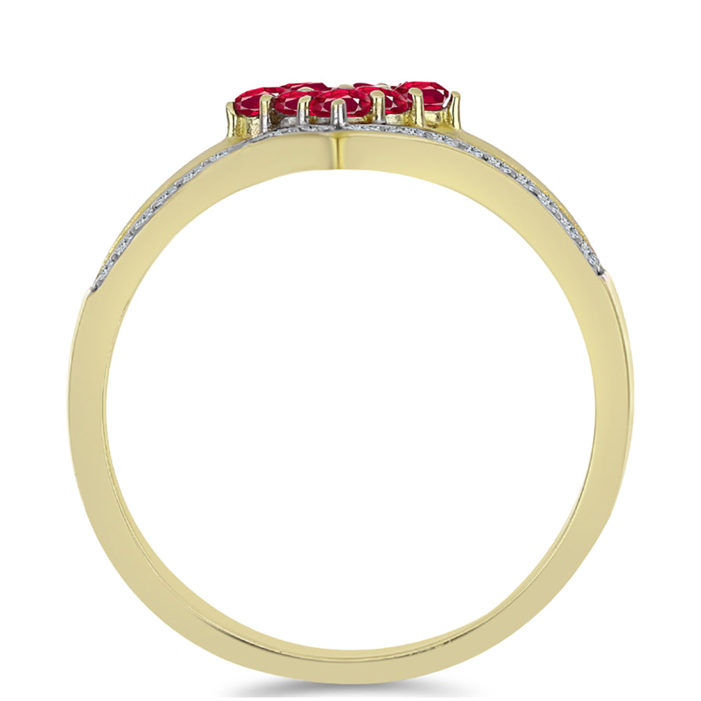 Pozlátený Strieborný Prsteň s Madagaskarským Rubínom a Bielym Topásom 2 