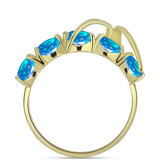 Pozlátený Strieborný Prsteň s Etiópskym Paradise Opálom