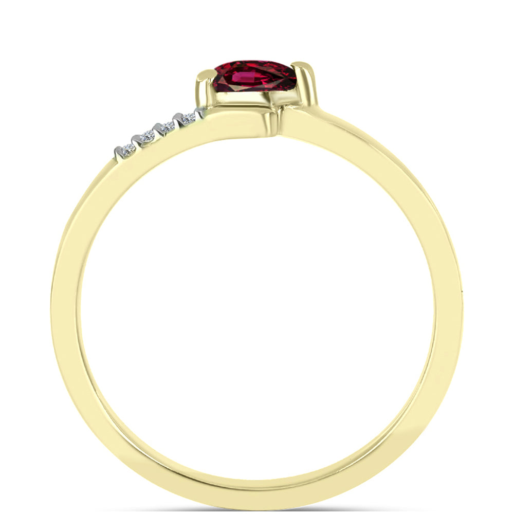 Pozlátený Strieborný Prsteň s Rhodolitovým Granátom a Bielym Topásom