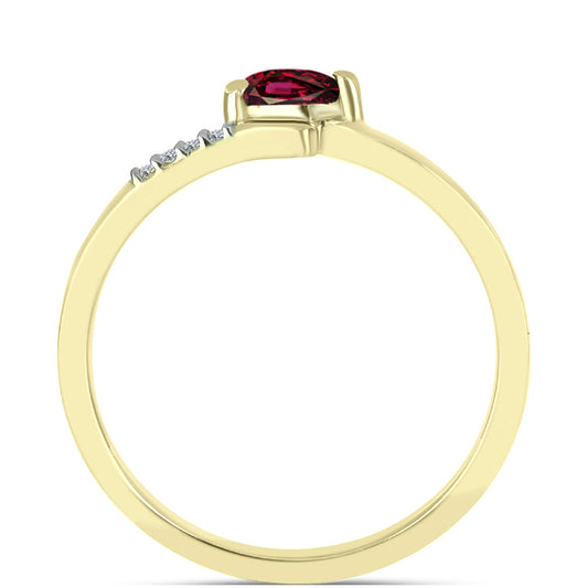 Pozlátený Strieborný Prsteň s Rhodolitovým Granátom a Bielym Topásom