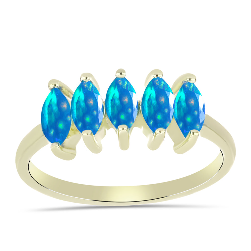 Pozlátený Strieborný Prsteň s Etiópskym Paradise Opálom 3 