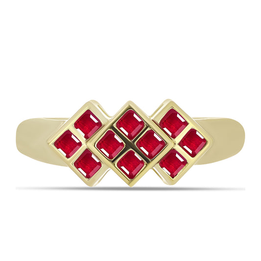 Pozlátený Strieborný Prsteň s Madagaskarským Rubínom