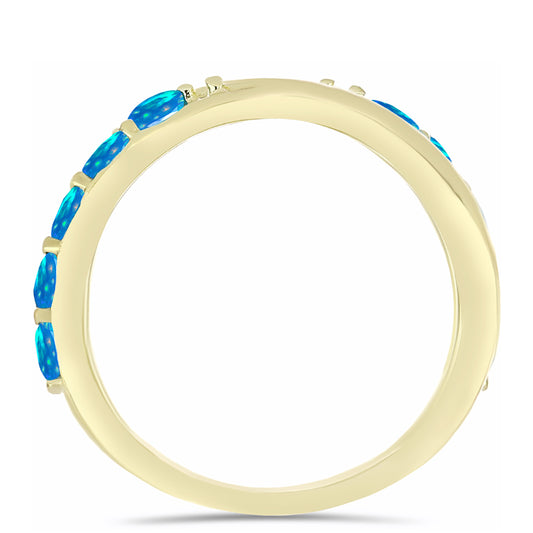 Pozlátený Strieborný Prsteň s Etiópskym Paradise Opálom