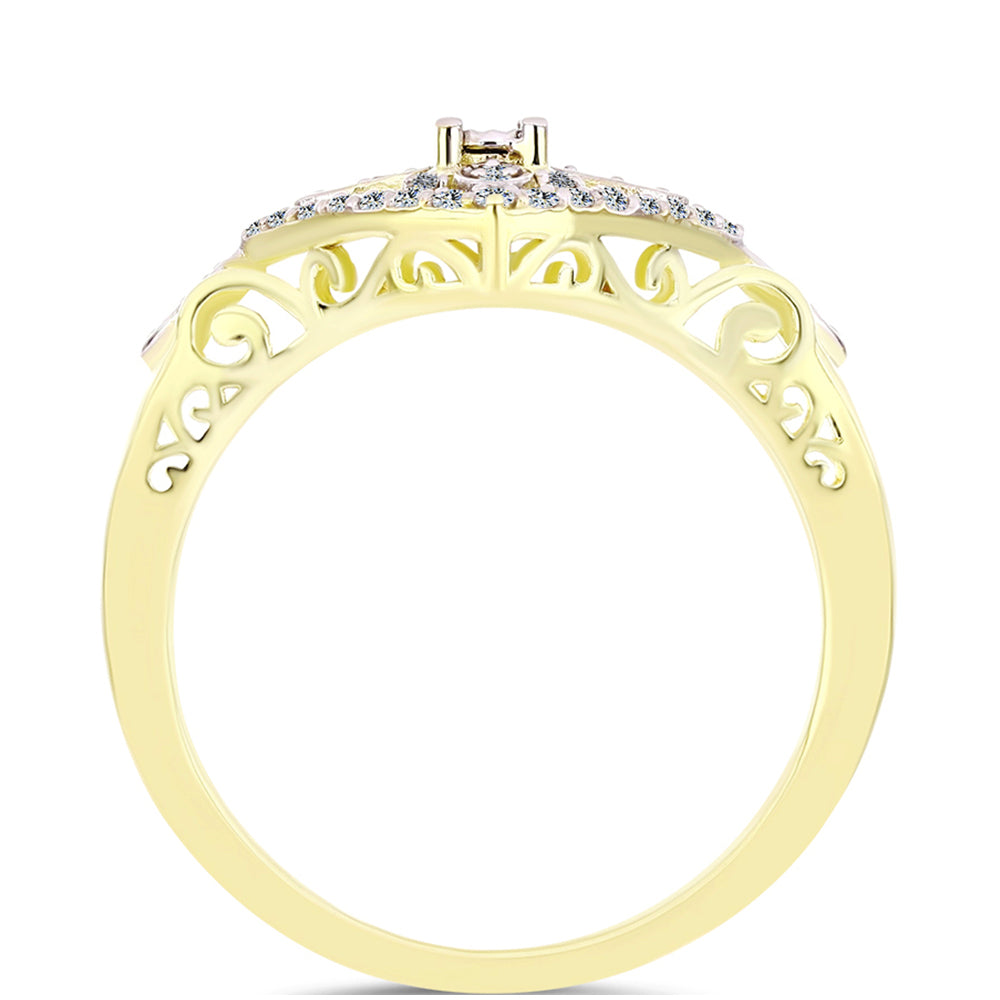 Pozlátený Strieborný Prsteň s Bielym Diamantom a Bielym Topásom 2 