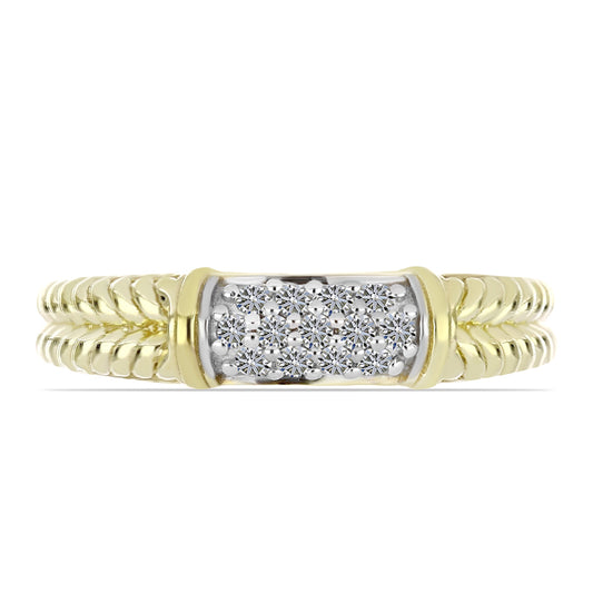 Pozlátený Strieborný Prsteň s Bielym Diamantom