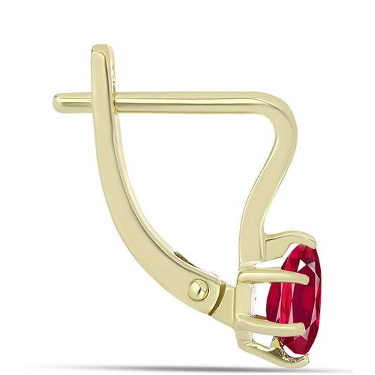 Pozlátené Strieborné Náušnice s Madagaskarským Rubínom