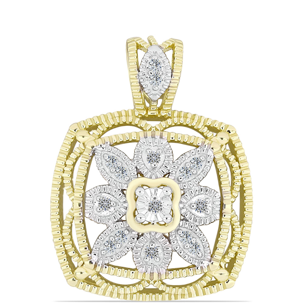 Pozlátený Strieborný Prívesok s Bielym Diamantom a Bielym Topásom