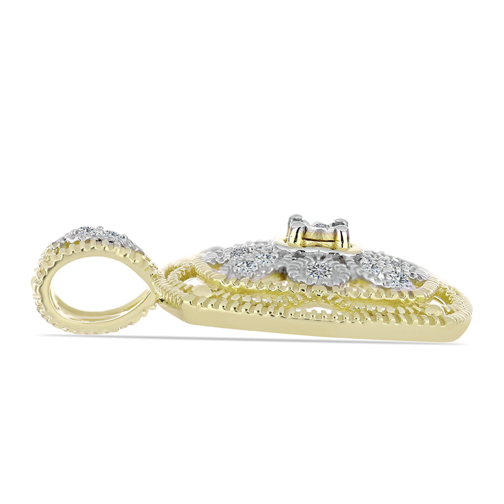 Pozlátený Strieborný Prívesok s Bielym Diamantom a Bielym Topásom 2 