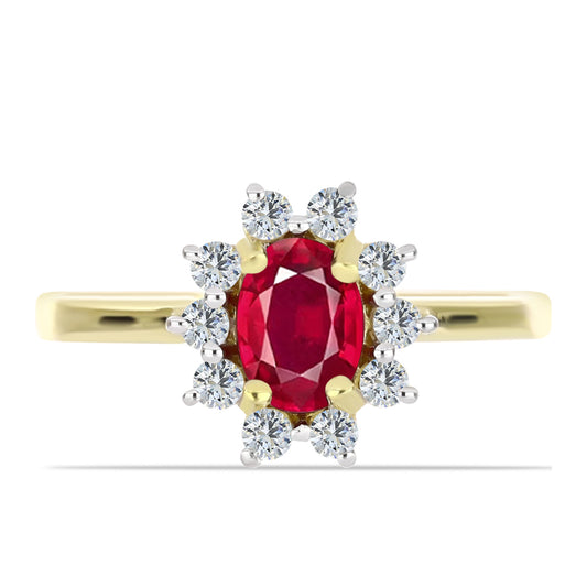 Pozlátený Strieborný Prsteň s Madagaskarským Rubínom a Bielym Topásom