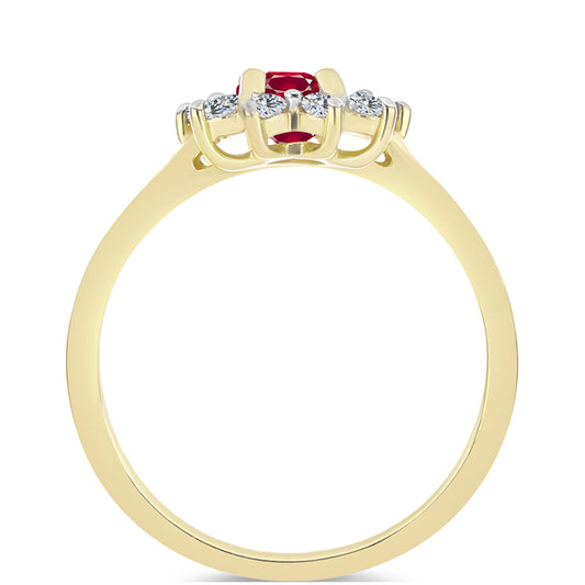 Pozlátený Strieborný Prsteň s Madagaskarským Rubínom a Bielym Topásom