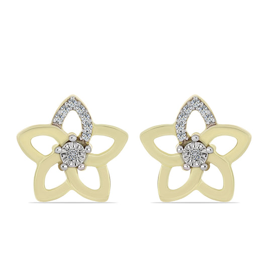 Pozlátené Strieborné Náušnice s Bielym Diamantom a Bielym Topásom