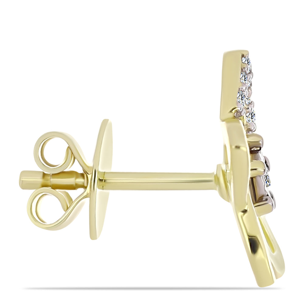 Pozlátené Strieborné Náušnice s Bielym Diamantom a Bielym Topásom