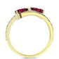 Pozlátený Strieborný Prsteň s Rhodolitovým Granátom a Bielym Topásom