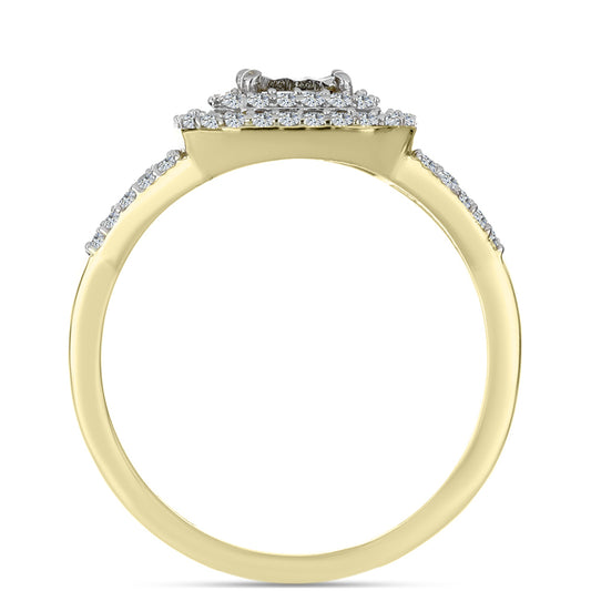 Pozlátený Strieborný Prsteň s Bielym Diamantom a Bielym Topásom