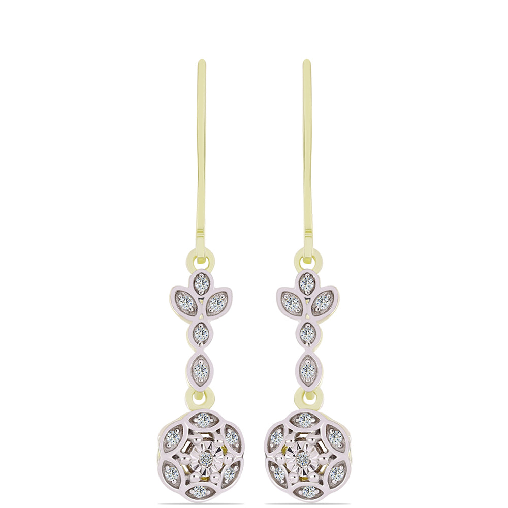 Pozlátené Strieborné Náušnice s Bielym Diamantom a Bielym Topásom 1 