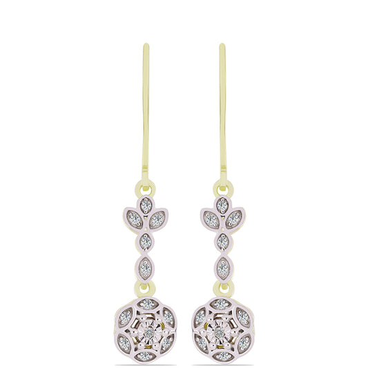 Pozlátené Strieborné Náušnice s Bielym Diamantom a Bielym Topásom