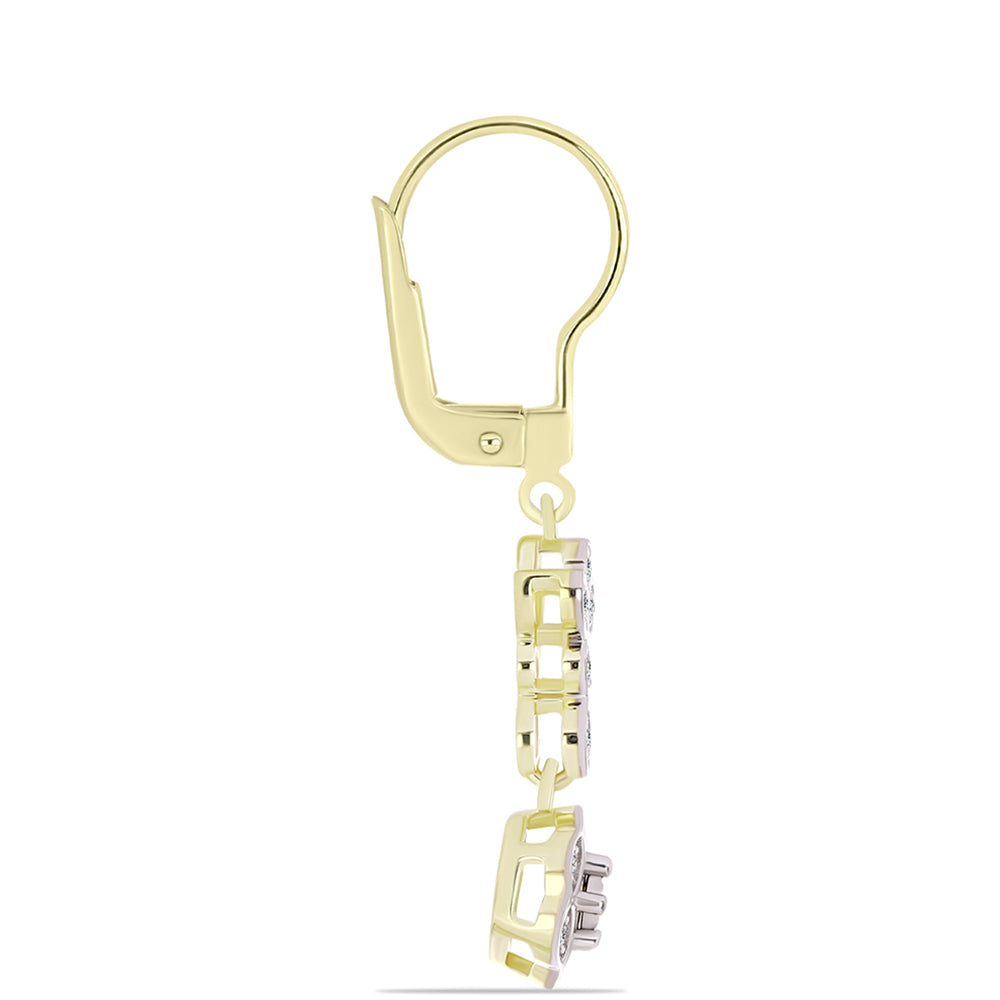 Pozlátené Strieborné Náušnice s Bielym Diamantom a Bielym Topásom 2 